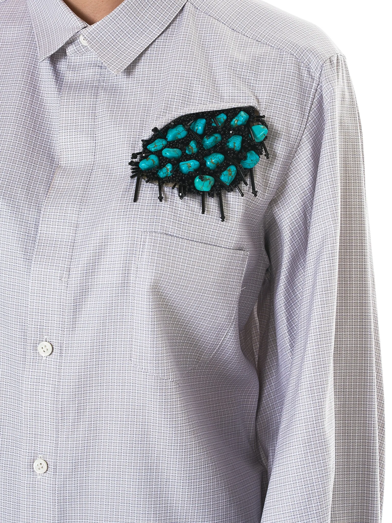 Appliqué Buttoned Shirt (TA72-FJ114-E-LIGHT-BLUE)