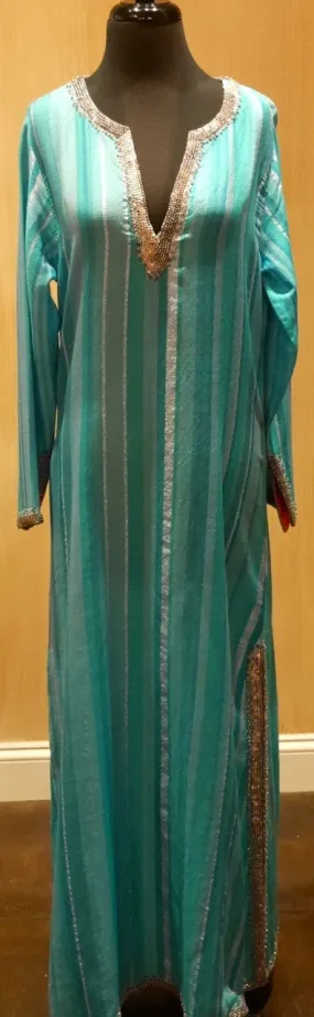 Armand Diradourian Woven Silk and Cashmere Jeweled Caftan