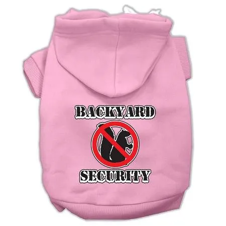 Backyard Security Screen Print Pet Hoodies Light Pink Size XL (16)