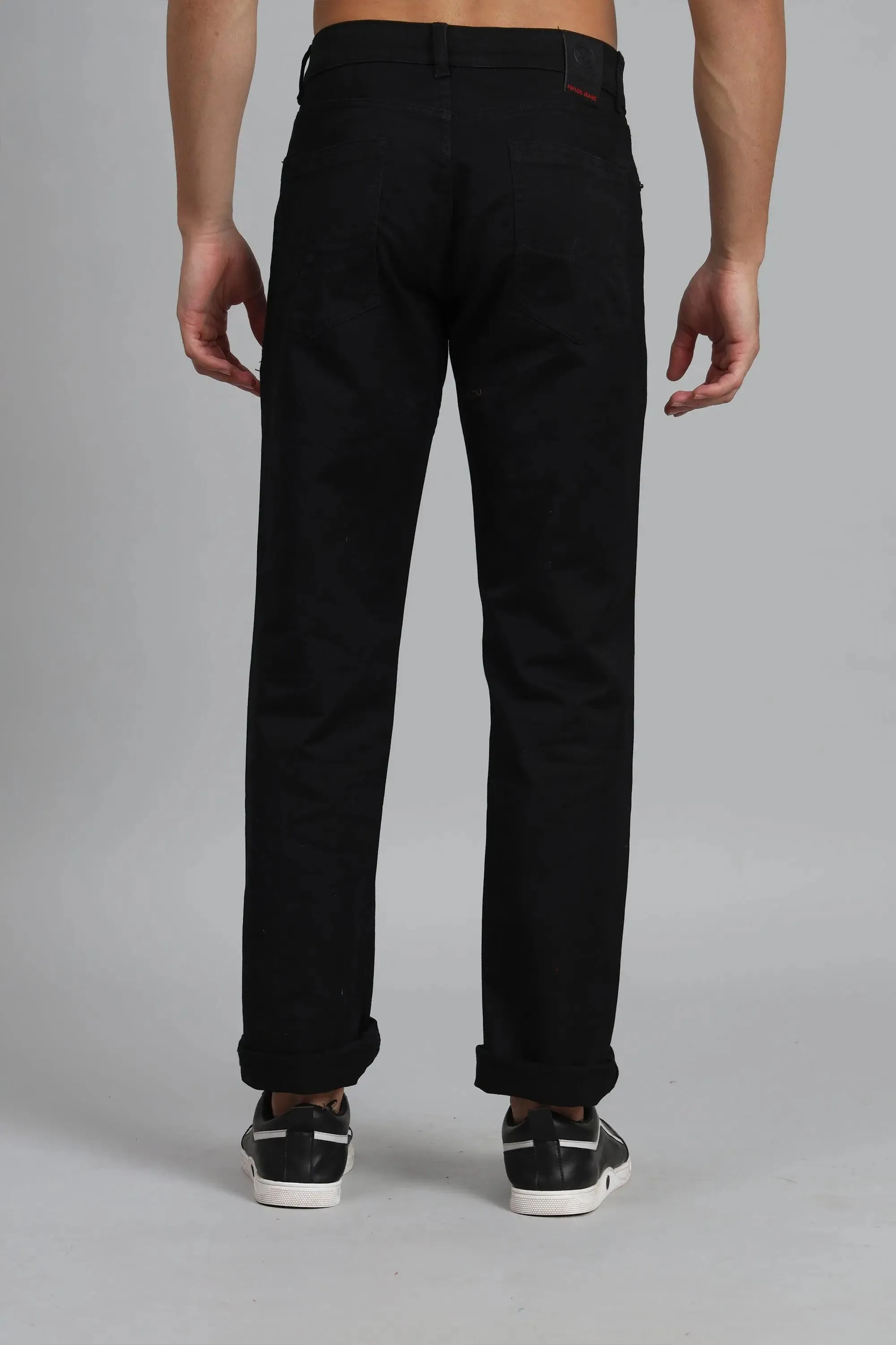 Black Relaxed Fit Jeans For Men