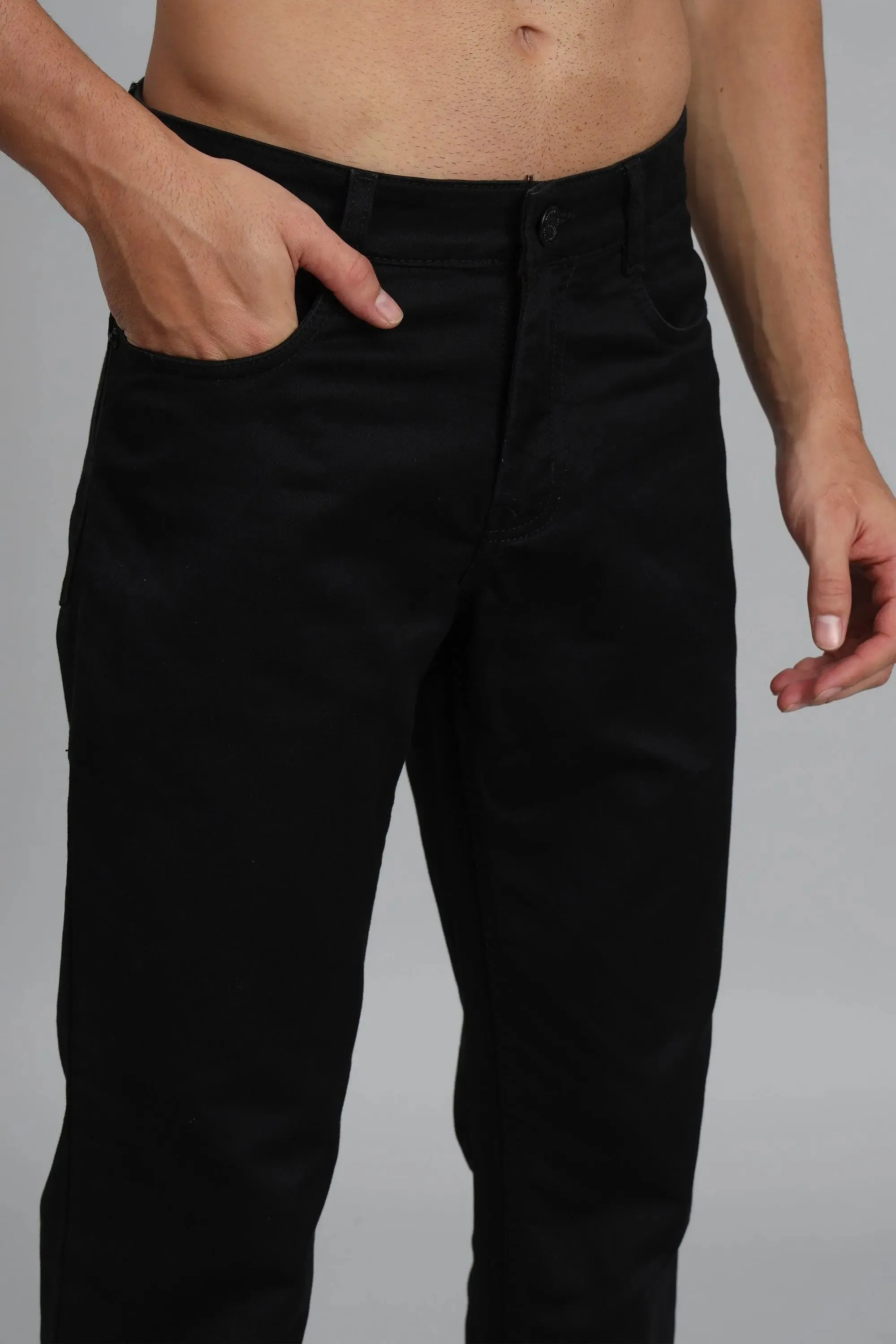 Black Relaxed Fit Jeans For Men