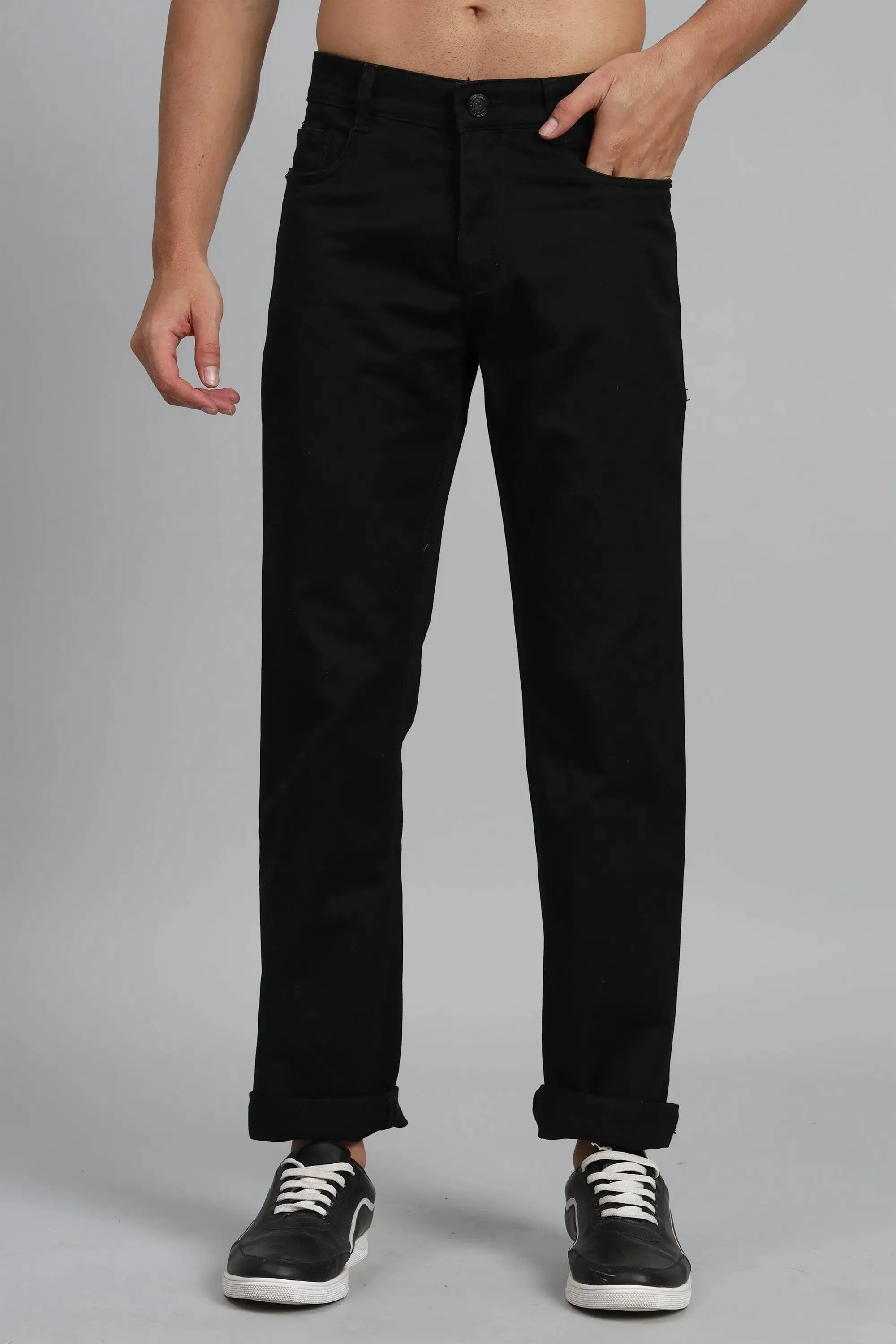 Black Relaxed Fit Jeans For Men