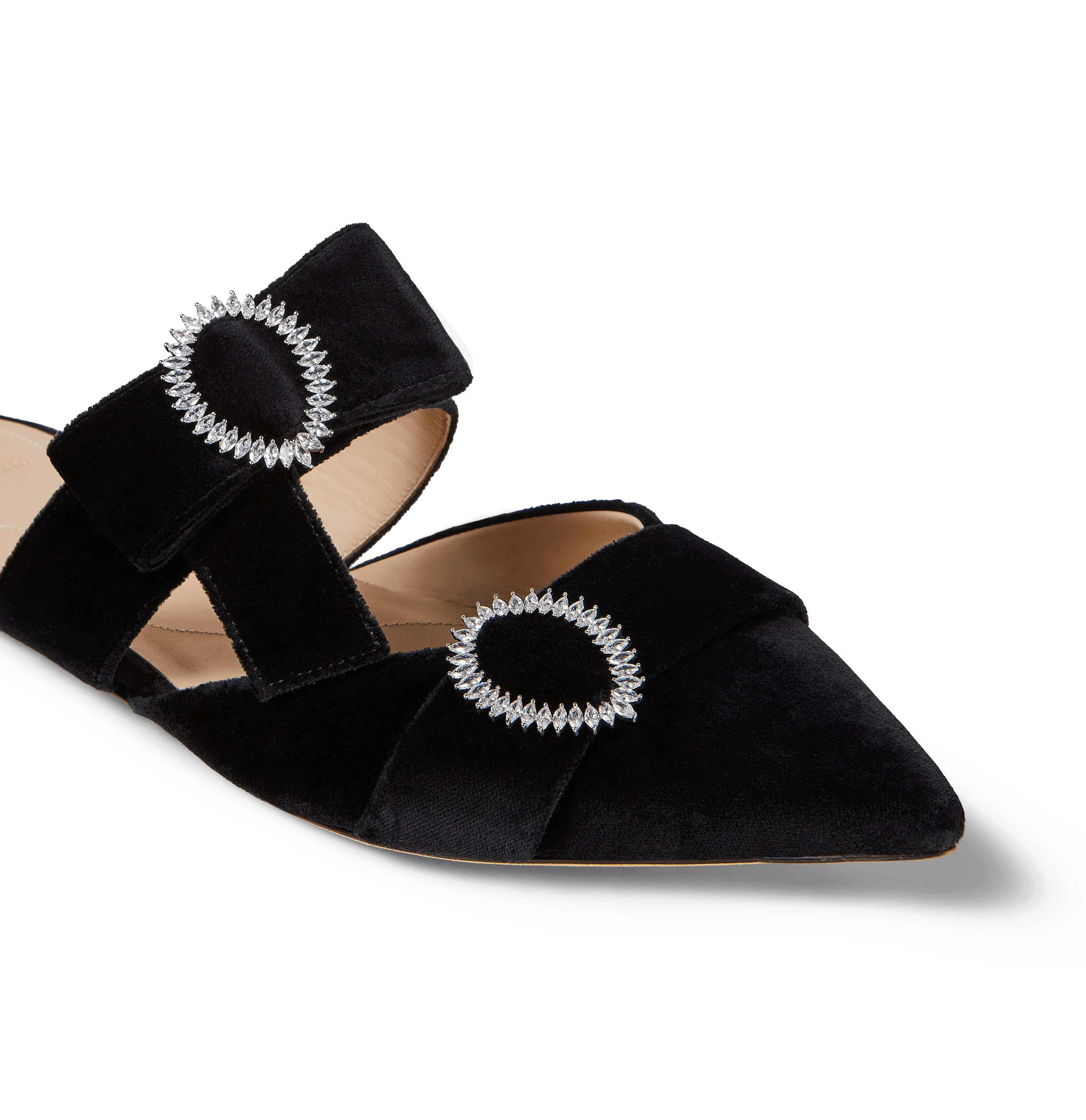 Black Velvet Flat Bow Mules