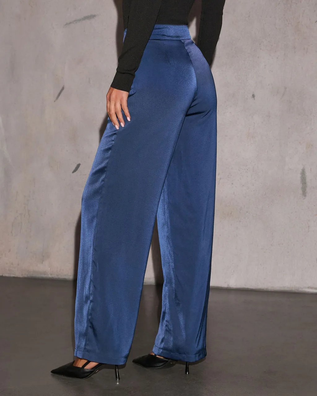 Cut Corners Satin High Rise Pants