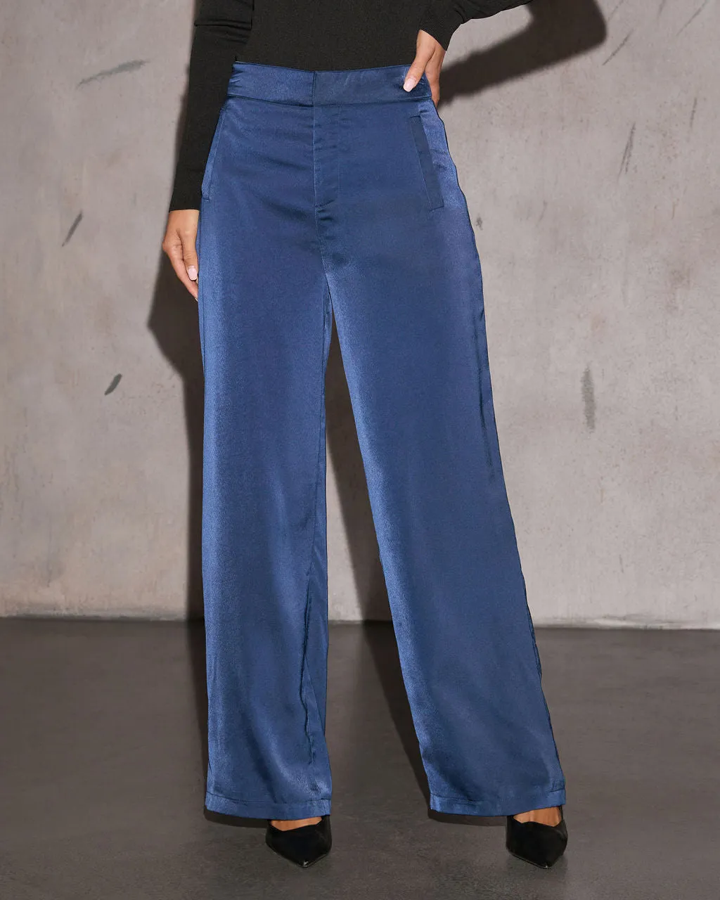 Cut Corners Satin High Rise Pants