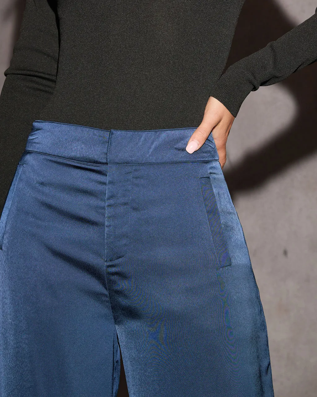 Cut Corners Satin High Rise Pants