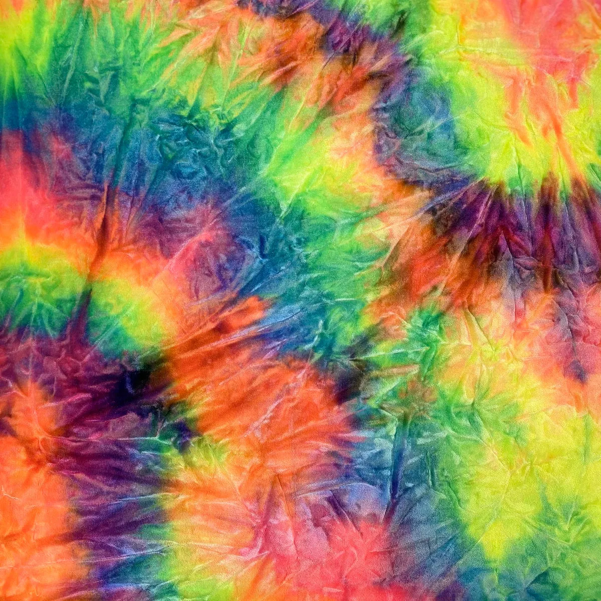 Dark Rainbow Tie Dye Stretch Velvet Fabric