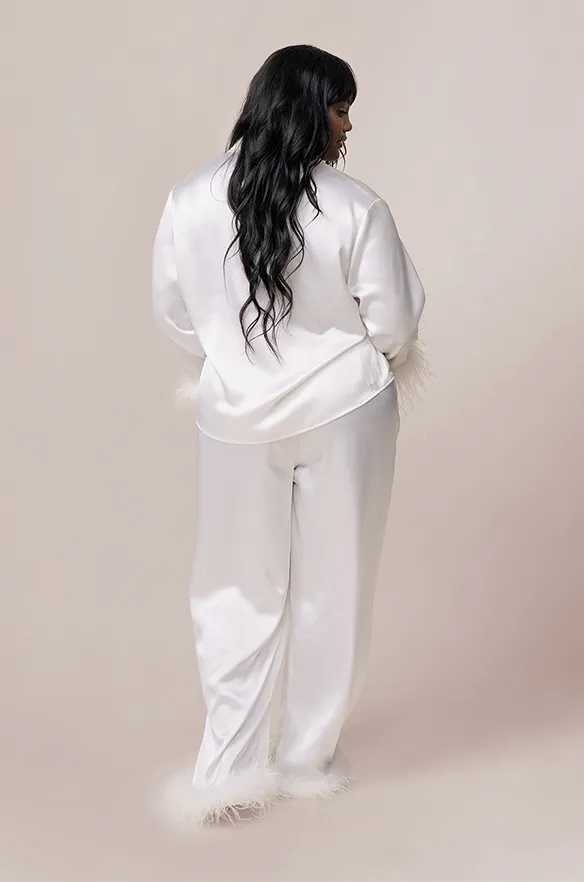 Daybreak Satin   Feathers Sleep Pants | Made To Order