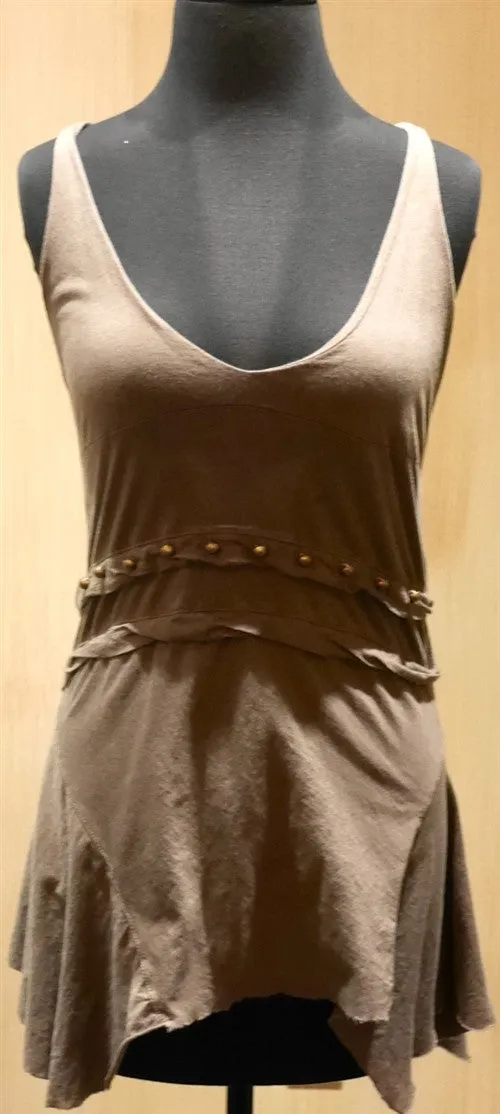 Dondup Olive Drab Beaded Sleeveless Racerback Tank