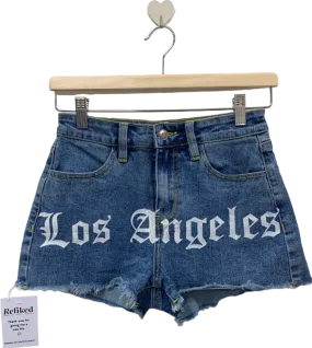 Fashion Nova Blue High-Waisted Denim Shorts Size S