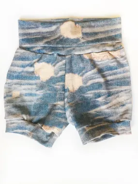 Faux Distressed Denim Shorts