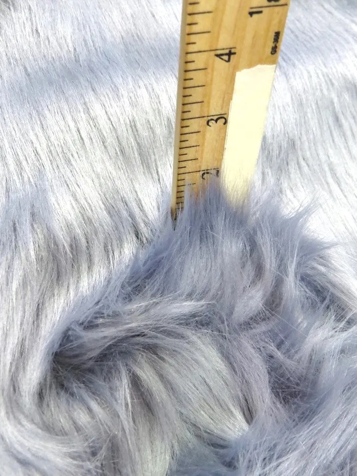 Faux Fake Fur Solid Shaggy Long Pile Fabric / Lime Green / 15 Yard Bolt