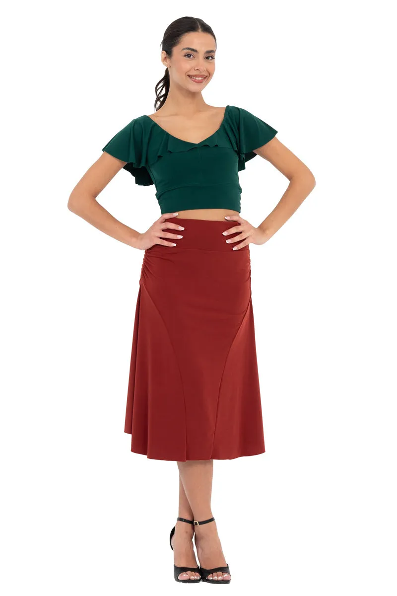 Flowing Skirt With Side Ruched Details