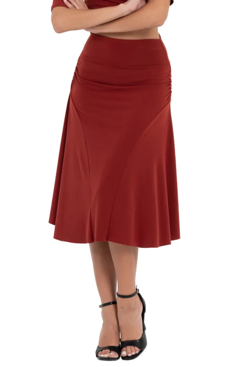 Flowing Skirt With Side Ruched Details