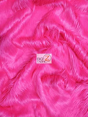 Fuchsia Solid Gorilla Animal Long Pile Faux Fur Fabric / Sold By The Yard