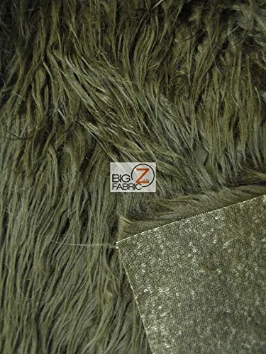 Grey Frost Solid Mongolian Long Pile Faux Fur Fabric / Sold By The Yard