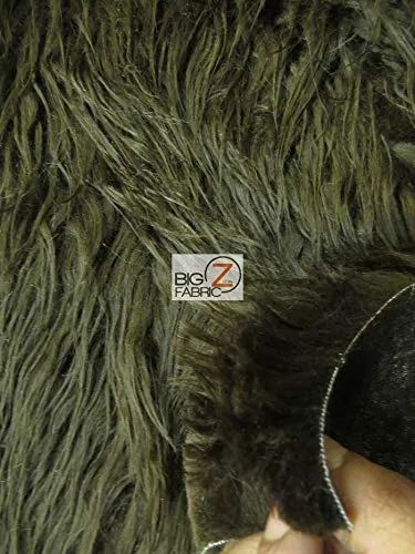 Grey Frost Solid Mongolian Long Pile Faux Fur Fabric / Sold By The Yard