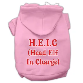 Head Elf In Charge Screen Print Pet Hoodies Light Pink Size Sm (10)