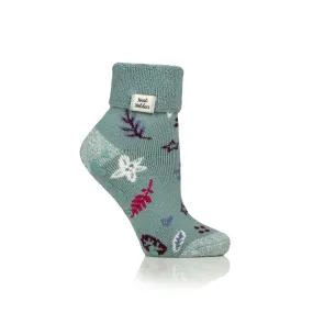 Ladies Lite Lounge Socks with Turnover Top - Winter Bloom