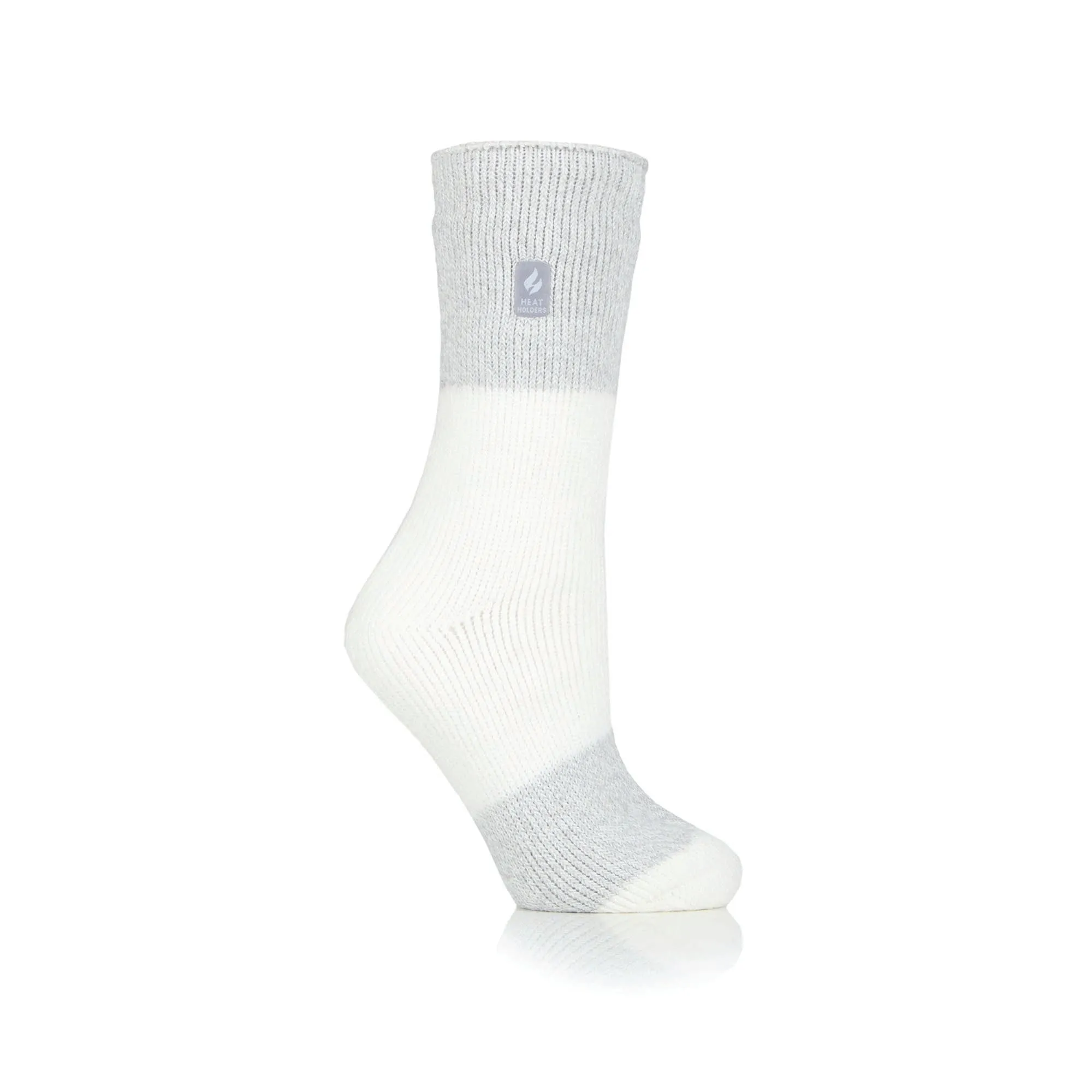 Ladies Original Catania Centre Stripe Socks - Ivory & Silver