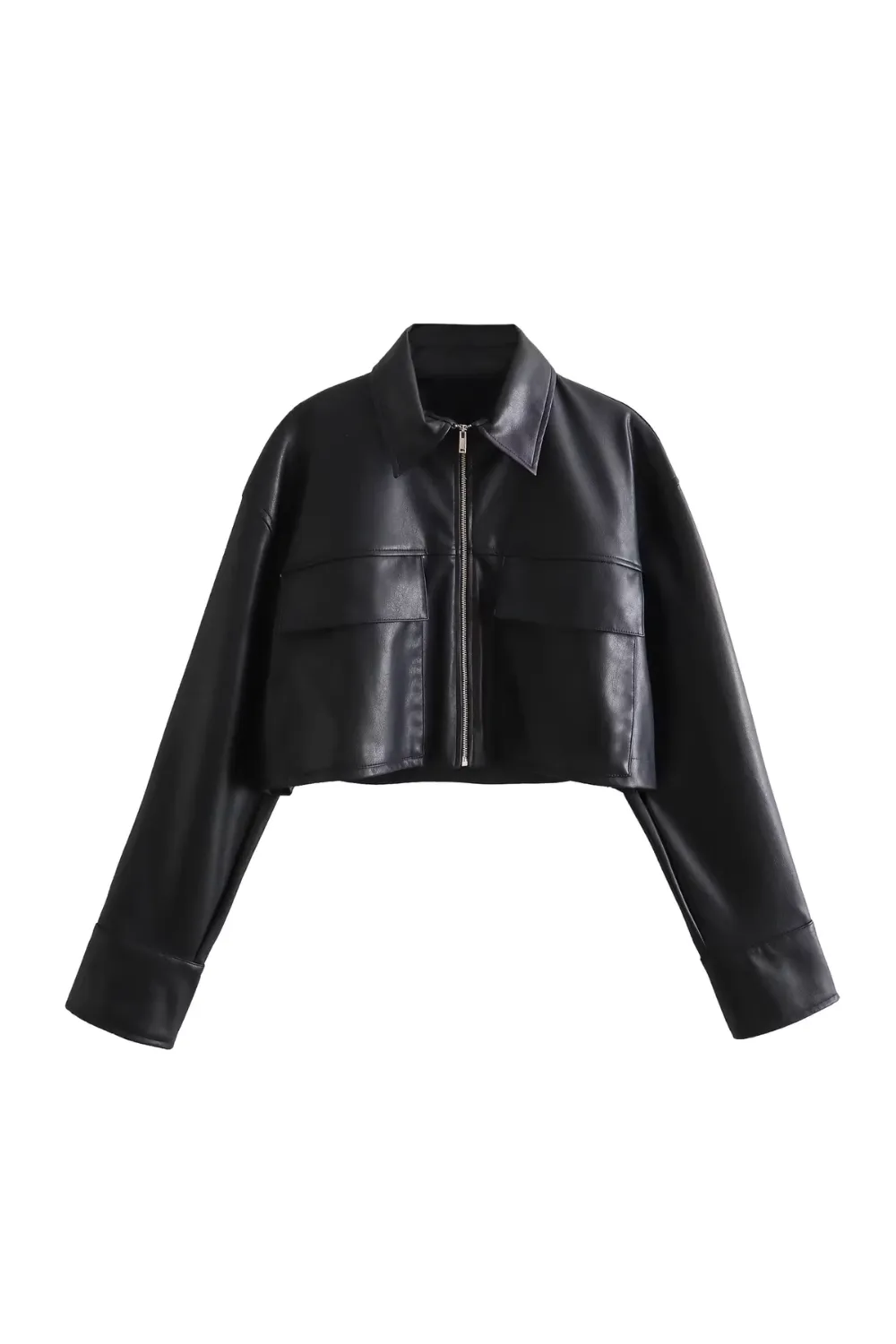 'Lara' Faux Leather Short Jacket