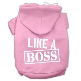 Like A Boss Screen Print Pet Hoodies Light Pink Size Med (12)