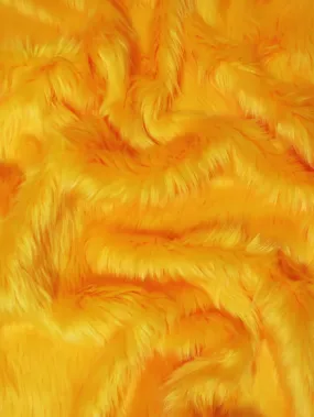 Mango Solid Shaggy Long Pile Faux Fur Fabric / Sold By The Yard/ 15 Yard Bolt