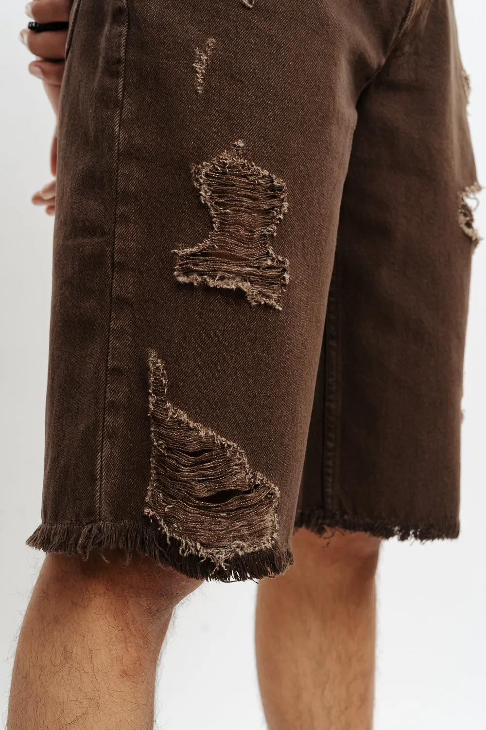 Men's Brown Denim Shorts