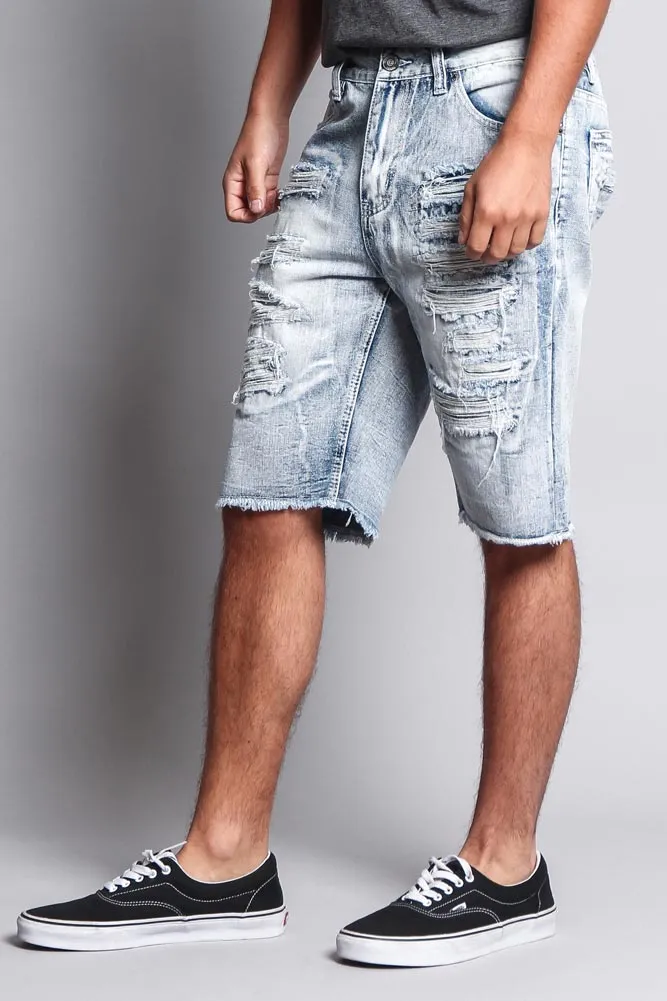 Men's Faded Distressed Shorts