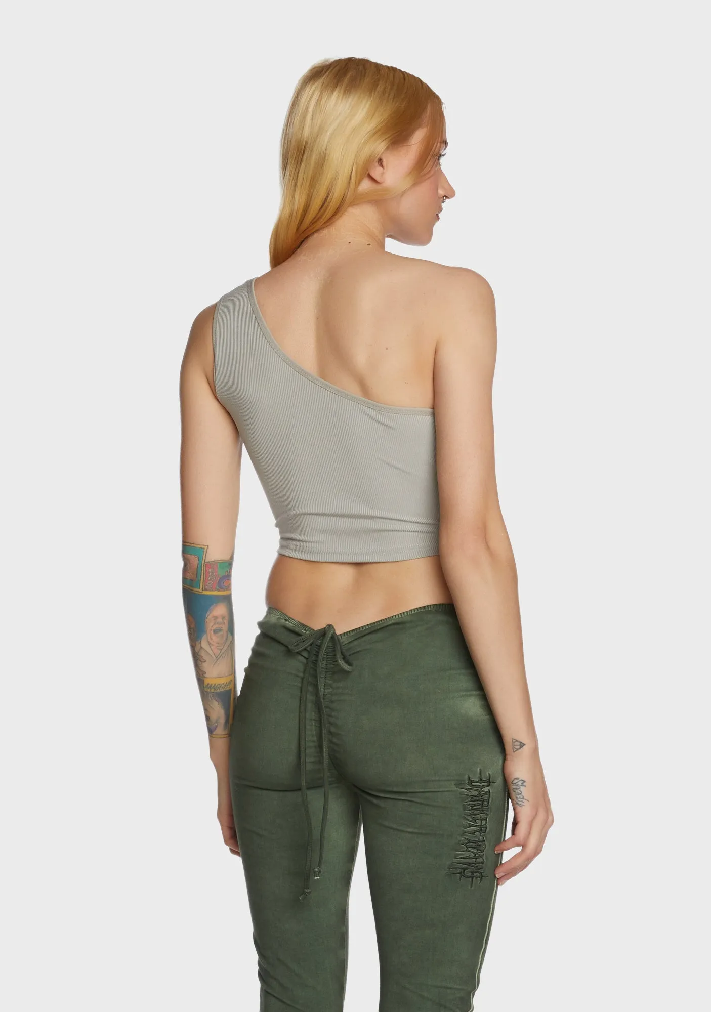 Meta Rebel Crop Top - Gray