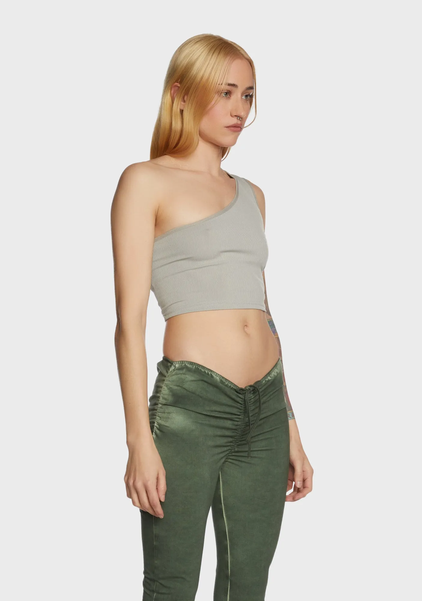 Meta Rebel Crop Top - Gray