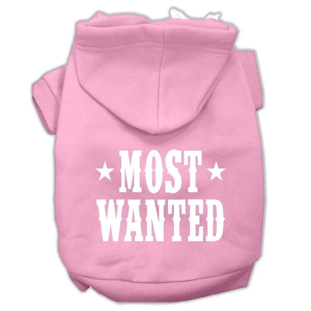 Most Wanted Screen Print Pet Hoodies Light Pink Size Med (12)