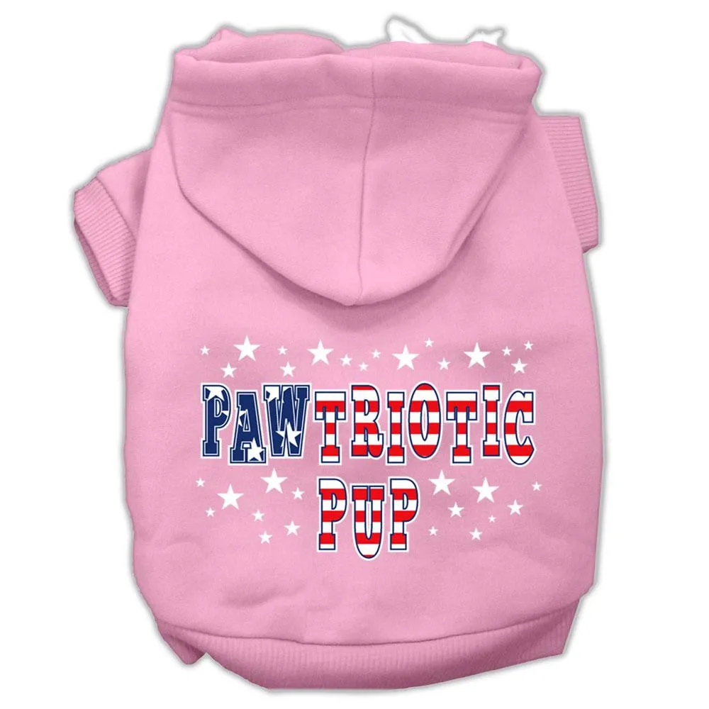 Pawtriotic Pup Screen Print Pet Hoodies Light Pink Xs (8)