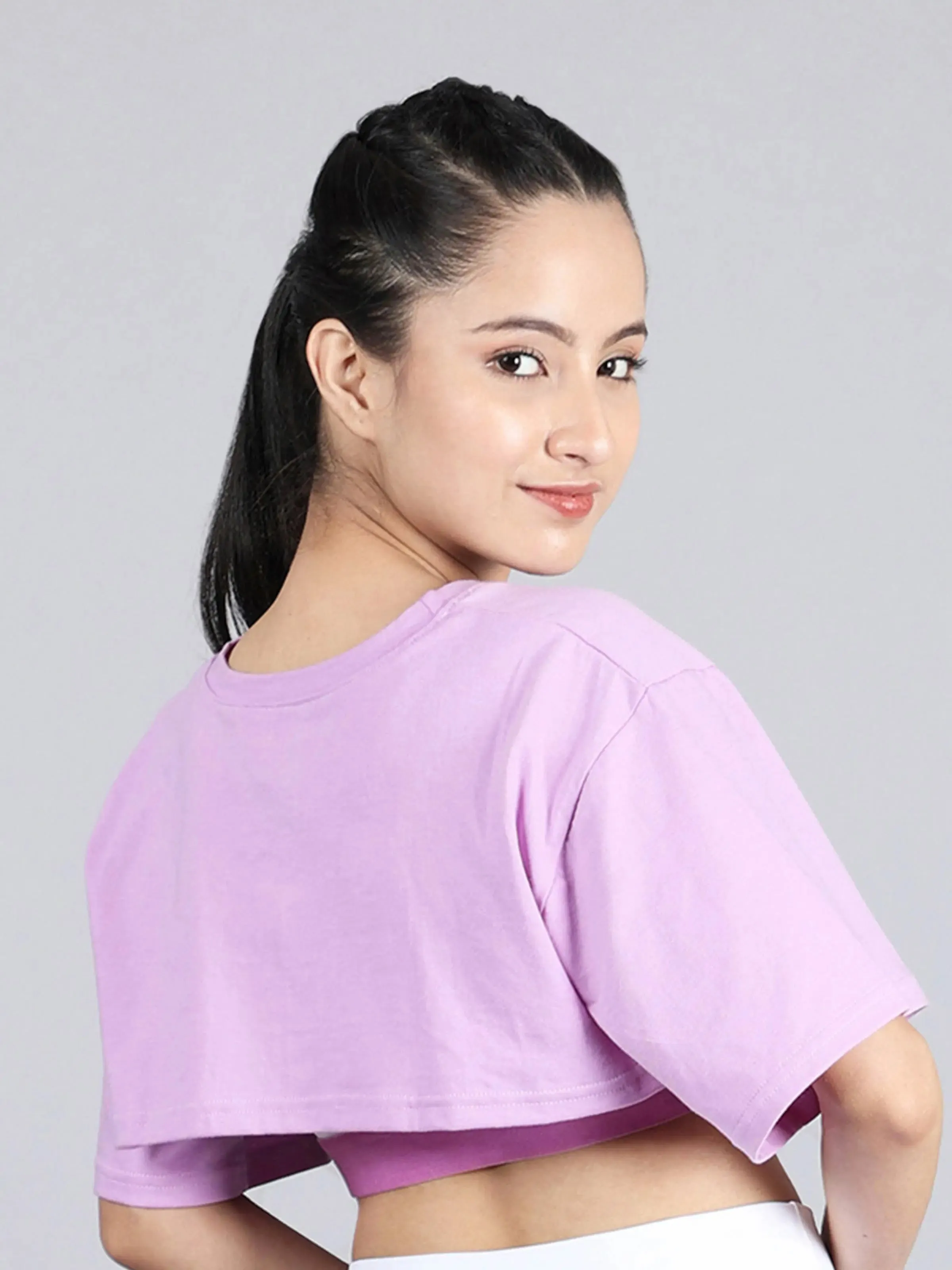 Purple Bust Cut Sports Crop Top | Activewear