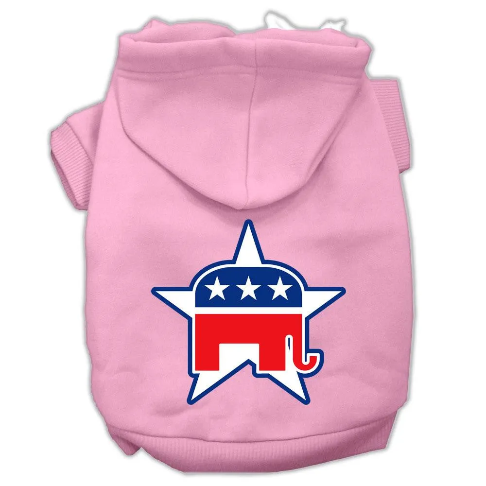 Republican Screen Print Pet Hoodies Light Pink Size Med (12)