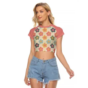 Retro Top, Retro Crop Top, Crop Tops, Tops Women, Crop Tops for Women, Floral Crop Top, Women's T-shirt, Mod 60s Top, Vintage Style Shirt