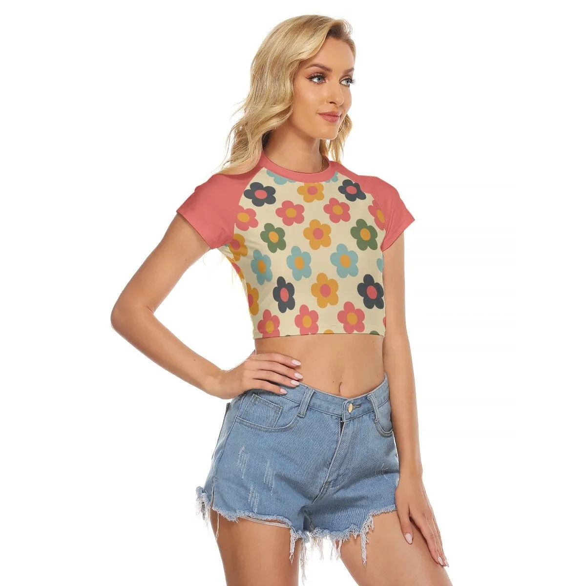 Retro Top, Retro Crop Top, Crop Tops, Tops Women, Crop Tops for Women, Floral Crop Top, Women's T-shirt, Mod 60s Top, Vintage Style Shirt