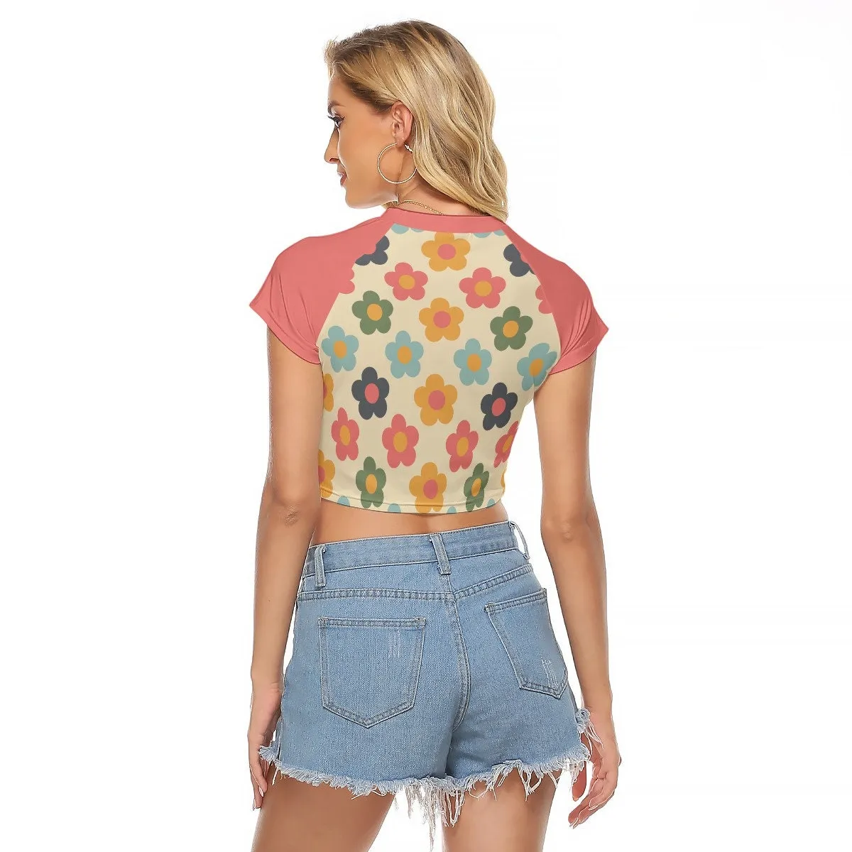 Retro Top, Retro Crop Top, Crop Tops, Tops Women, Crop Tops for Women, Floral Crop Top, Women's T-shirt, Mod 60s Top, Vintage Style Shirt