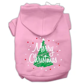 Scribbled Merry Christmas Screenprint Pet Hoodies Light Pink Size XXXL (20)