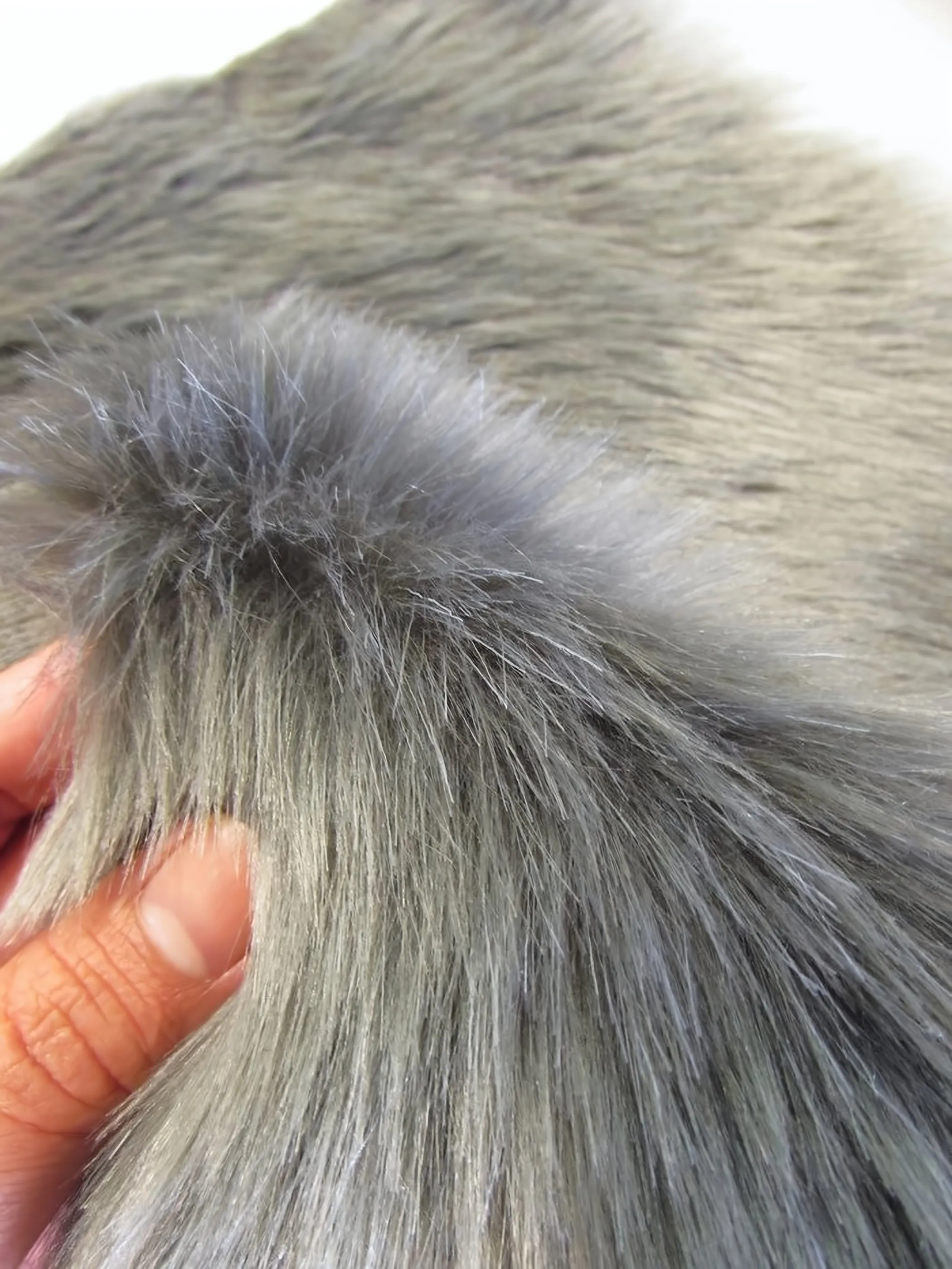 Short Shag Faux Fur Fabric / Oyster / Sold By The Yard (Closeout)