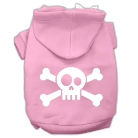 Skull Crossbone Screen Print Pet Hoodies Light Pink Size XL (16)