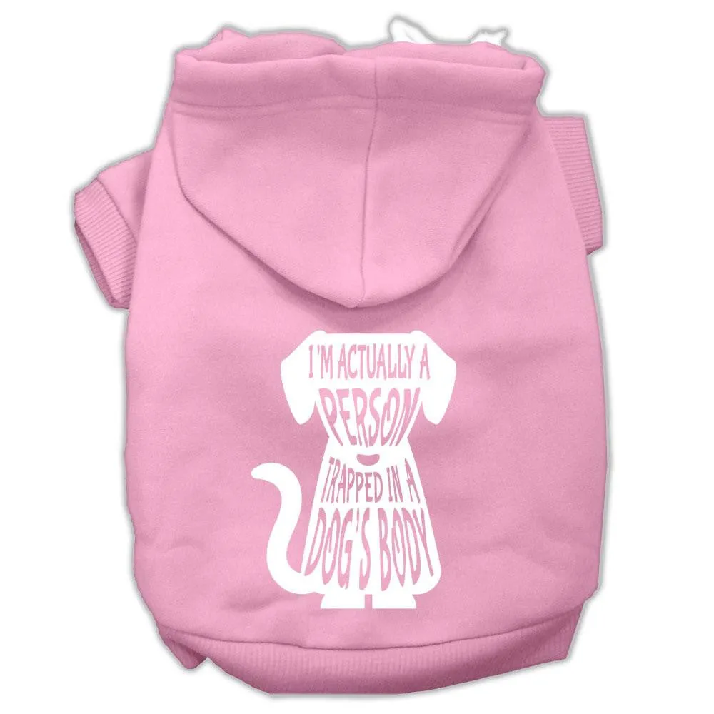 Trapped Screen Print Pet Hoodies Light Pink Size Xs (8)