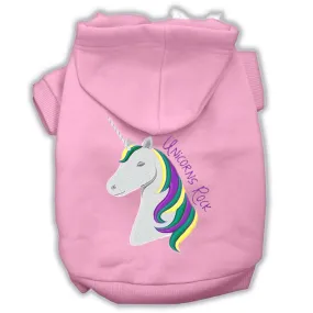 Unicorns Rock Embroidered Dog Hoodie Light Pink Xxxl(20)